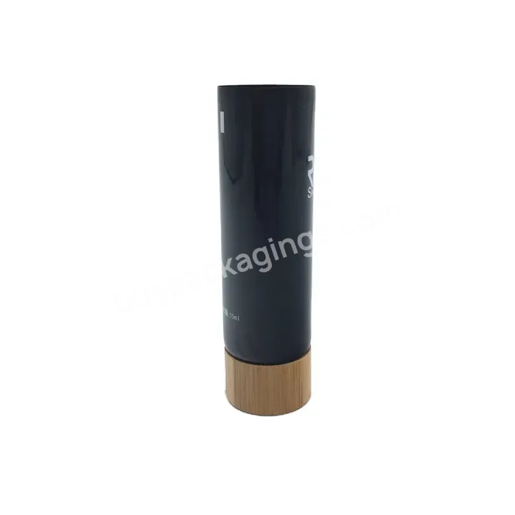 Oem Custom Black Hand Cream Packaging Tube Bamboo Screw Lid Manufacturer/wholesale