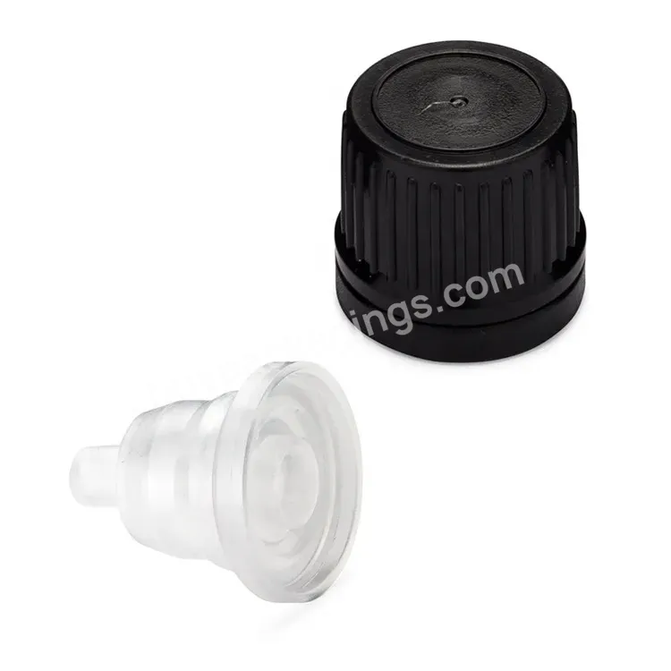 Oem Custom Black Tamper Evident Dropper Cap 18mm For Essential Oil Aromatherapy Cosmetic Containers Bottles