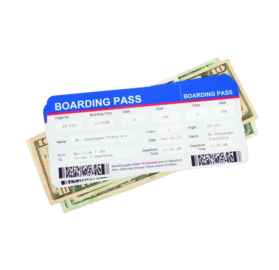 Oem Custom Boarding Pass Concert Ticket Offset Printing Custom Size Accepted Paper & Paperboard Accept Customized Logo 1000pcs