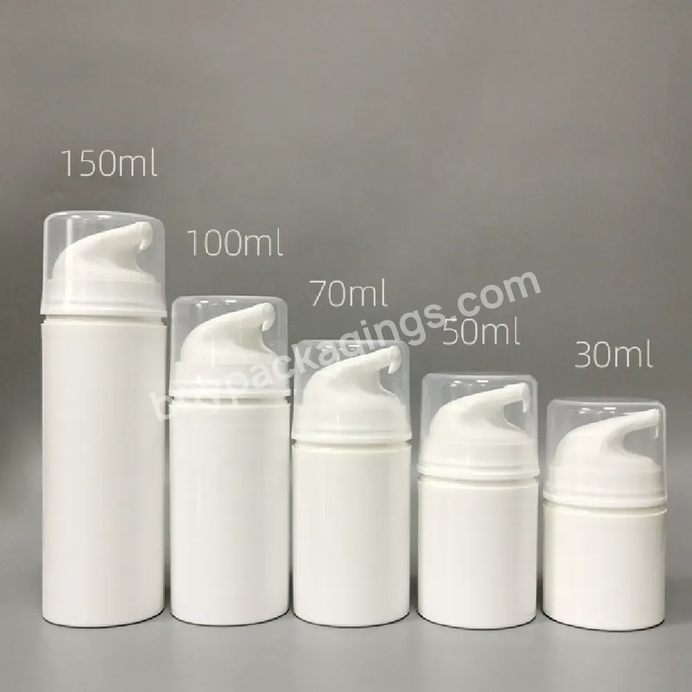 Oem Custom Cheap 30/50/70/100/150ml Plastic White Pp Airless Pump Bottles