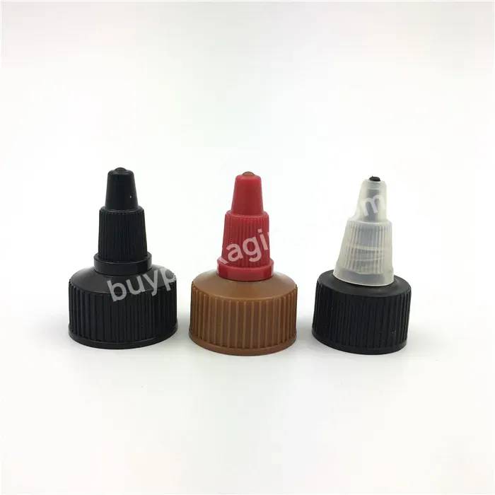 Oem Custom Colorful 18 20 24 28 Ribbed Plastic Ketchup Tip Bottle Cap Twist Lock Salad Dressing Bottle Cap