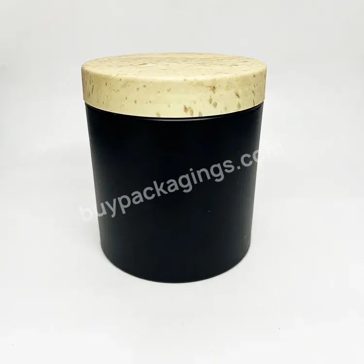 Oem Custom Cosmetics Packaging Biodegradable Material Jar Pot / Plastic 550ml Pet Black Color Cream Jars Containers