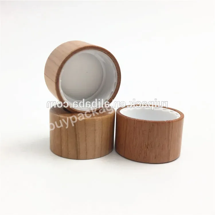 Oem Custom Eco-friendly Cherrywood/ Bamboo Material Cap 28mm For Screw Bottle Manufacturer/wholesale Manufacturer