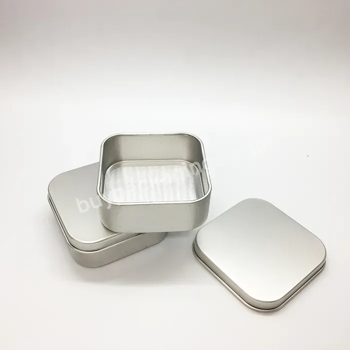 Oem Custom Eco-friendly Metal Silver Cosmetic Cream Jar 90ml 3oz Square Alu Soap Tin Jar