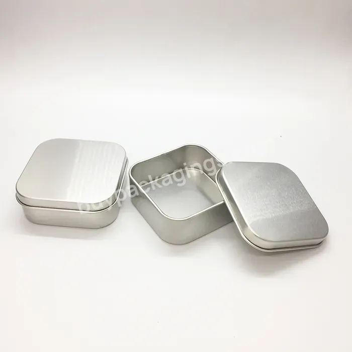 Oem Custom Eco-friendly Metal Silver Cosmetic Cream Jar 90ml 3oz Square Alu Soap Tin Jar