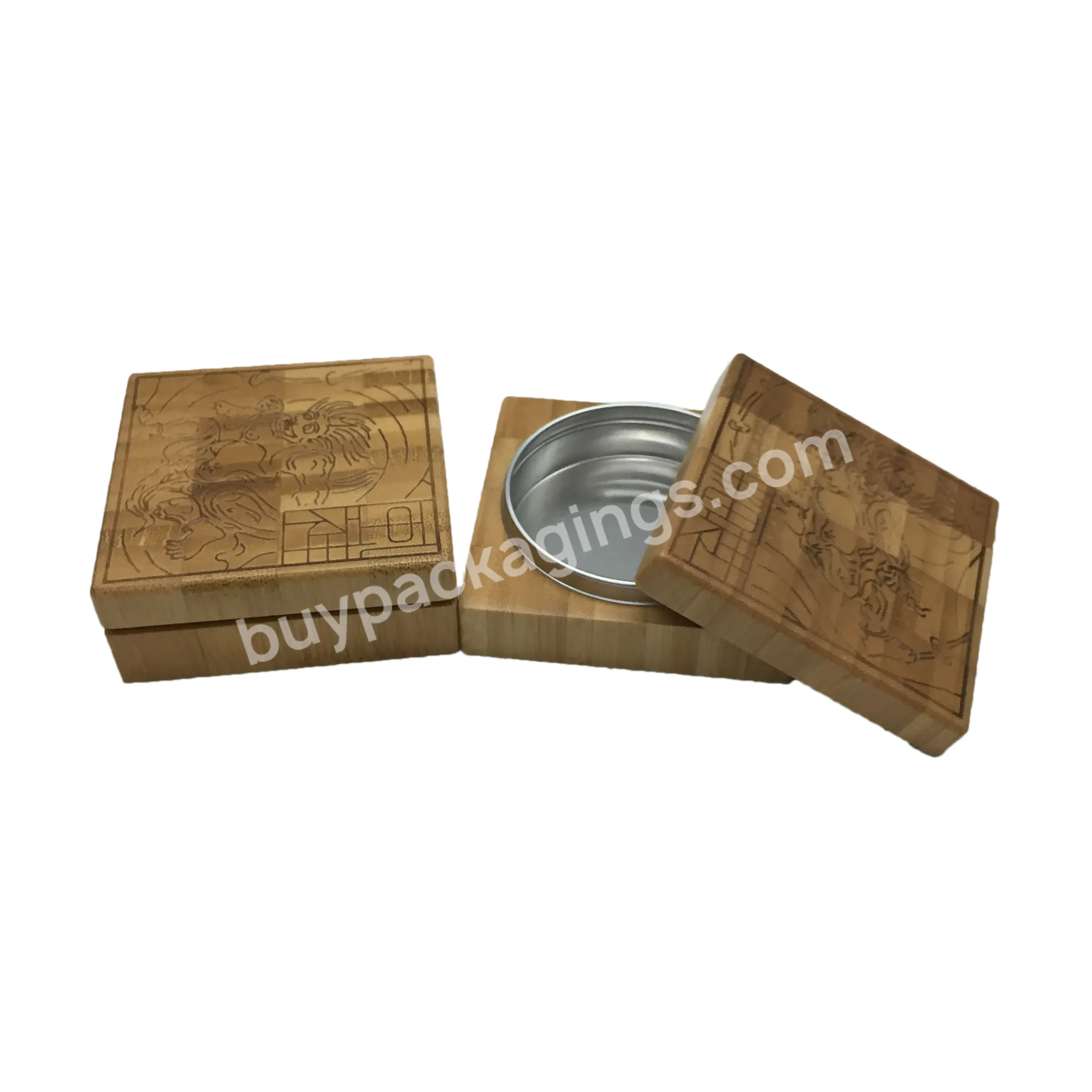 Oem Custom Eco-friendly Slide On Aluminum Jar With Bamboo Cover 80g