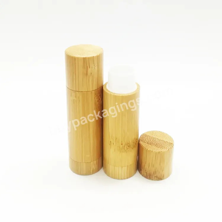 Oem Custom Eco-friendly Sustainable Bamboo Plastic 5g Lip Glossy Container Lip Balm Tube Making Up Tools Manufacturer/wholesale