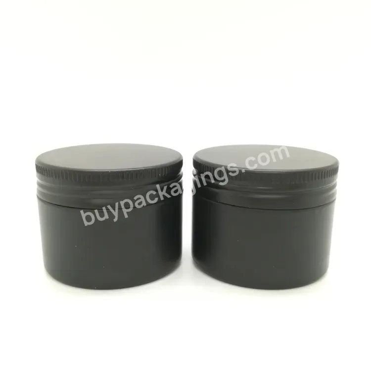 Oem Custom Empty 10g 15g 30g 50g 100g Round Matte Black Cosmetic Beard Oil Hair Wax Skin Care Cream Aluminum Jar