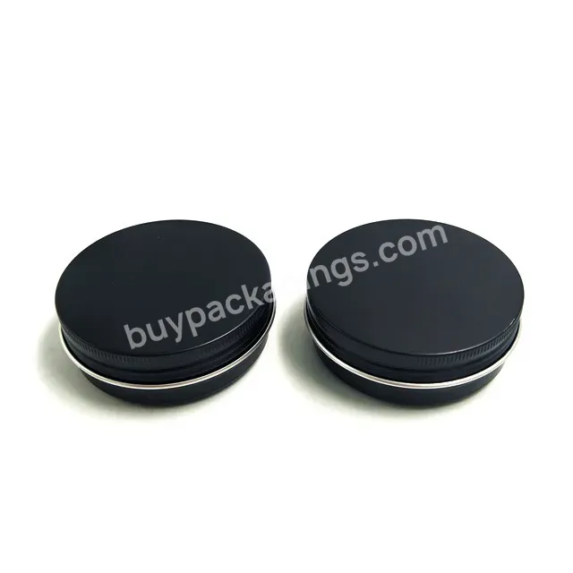 Oem Custom Empty 10g 15g 30g 50g 100g Round Matte Black Metal Aluminum Cosmetic Cream Candle Jar