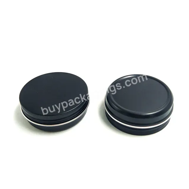 Oem Custom Empty 10g 15g 30g 50g 100g Round Matte Black Metal Aluminum Cosmetic Cream Candle Jar