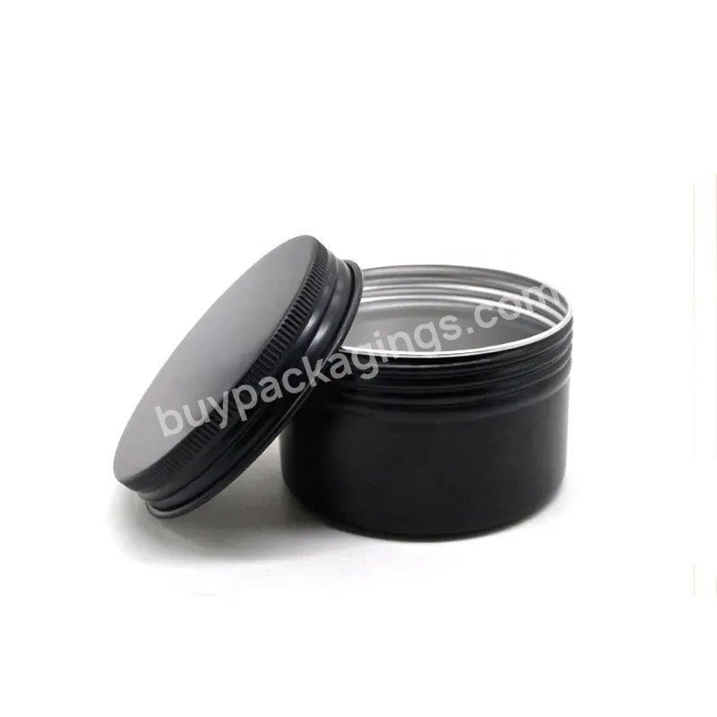 Oem Custom Empty 120g 4oz Matte Black Cream Aluminum Jar Cosmetic Lotion Bottle Container Tin