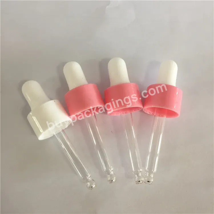 Oem Custom Factory Black White Pink Plastic Dropper Glass Pipette 18/410 20/410 Essential Oil Plastic Dropper