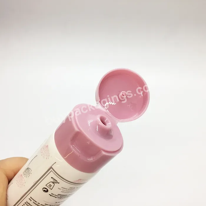 Oem Custom Factory D30mm Cosmetic Cylinder Plastic Soft Cream Tubes With Flip Top Lid Pe Squeeze Tubes