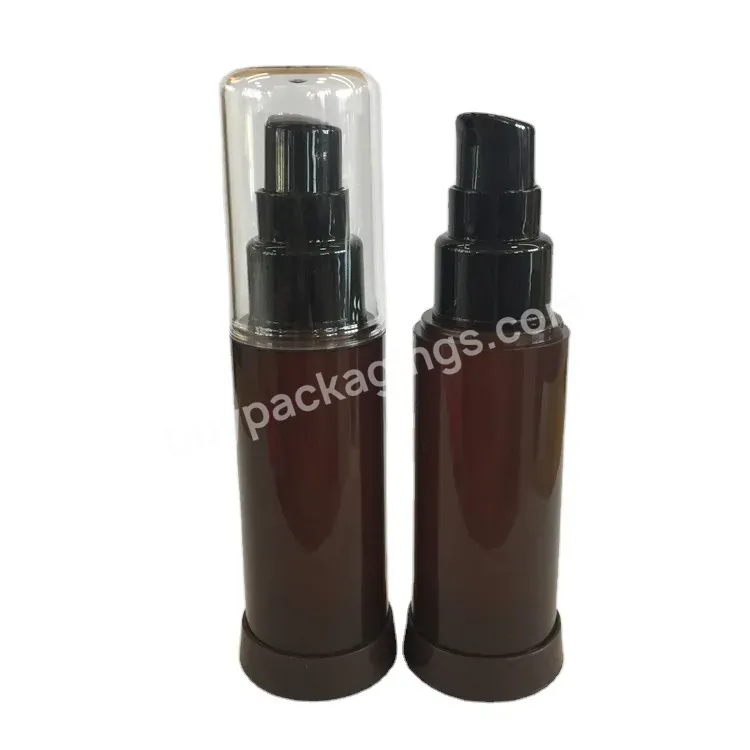 Oem Custom Factory Eco Friendly Plastic Cosmetic Packaging Container Amber Black Serum Lotion Airless Pump Bottle