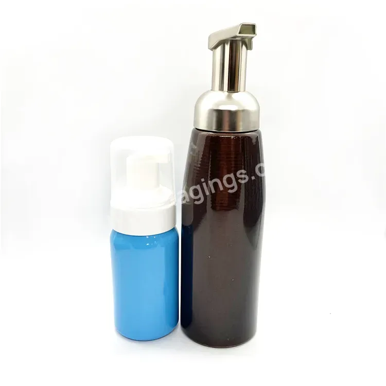 Oem Custom Factory Metal 250ml 500ml Foaming Pump Bottles Soap Aluminum Bottle With Foam Dispenser For Cosmetic