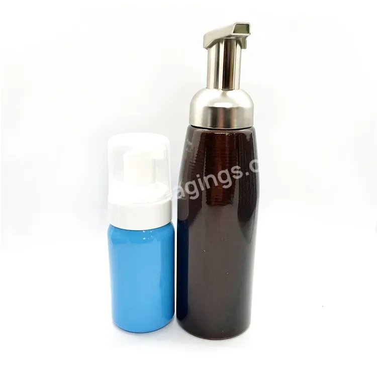 Oem Custom Factory Metal Foaming Pump Bottles Soap Aluminum Bottle With Foam Dispenser For Face Hand Cleanser 200/250/300/400/500ml Wholesale