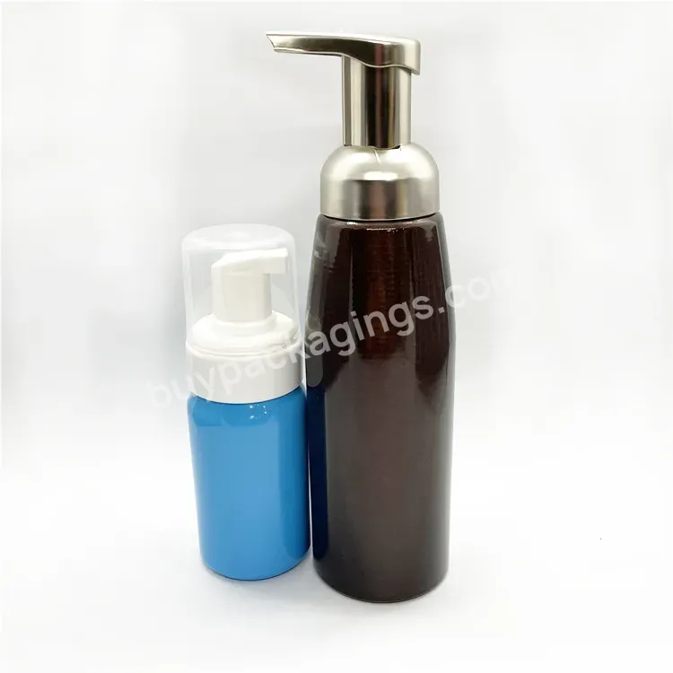 Oem Custom Factory Metal Foaming Pump Bottles Soap Aluminum Bottle With Foam Dispenser For Face Hand Cleanser 200/250/300/400/500ml Wholesale