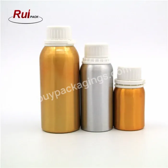 Oem Custom Factory Price 500ml 0.5l Gold Aluminum Oil Essential Bottle Manufacturer Wholesale