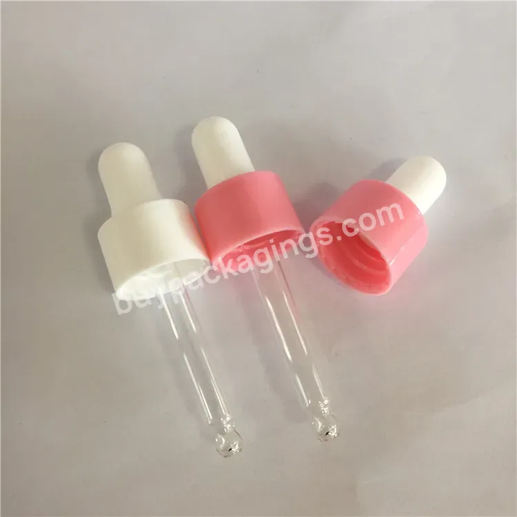 Oem Custom Factory White Pink 18/410 20/410 Smooth Plastic Dropper For Serum Essential Oil Bottle