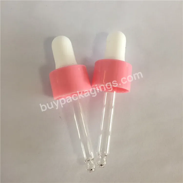 Oem Custom Factory White Pink 18/410 20/410 Smooth Plastic Dropper For Serum Essential Oil Bottle