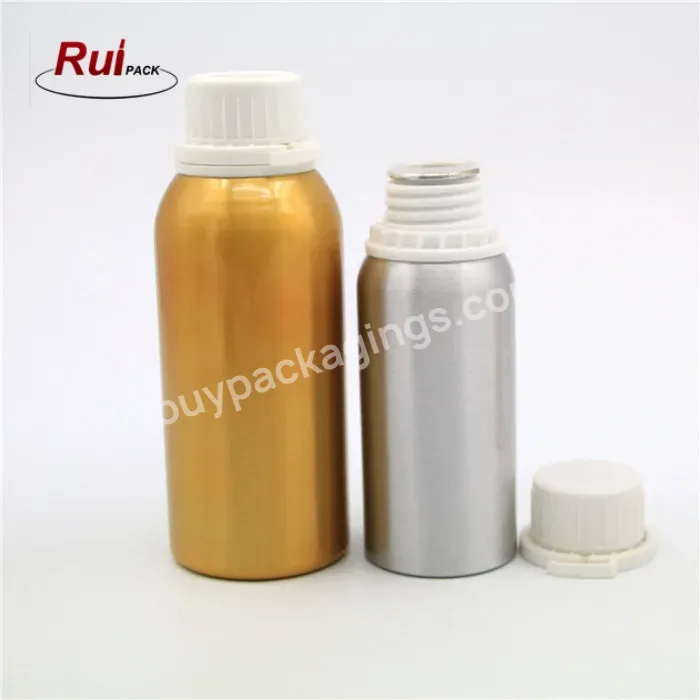 Oem Custom Factory Wholesale 0.5l 500ml Gold Aluminum Essential Bottle Manufacturer