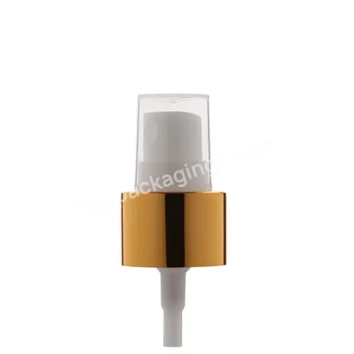 Oem Custom Factory Wholesale Aluminum Shiny Gold Mist Sprayer 24/410 With White Plastic Parts