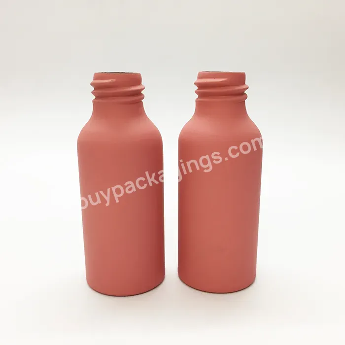 Oem Custom Frosted Perfume Cosmetic 30ml 50ml Pink Aluminium Bottles With Dropper