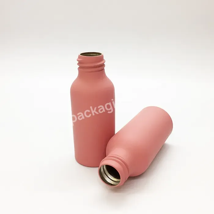 Oem Custom Frosted Perfume Cosmetic 30ml 50ml Pink Aluminium Bottles With Dropper