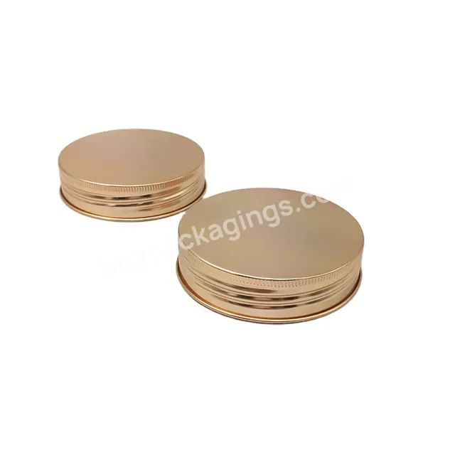 Oem Custom Golden Color Aluminum Screw Cap Gpi 38mm 45mm For Wide Mouth Glass Bottle