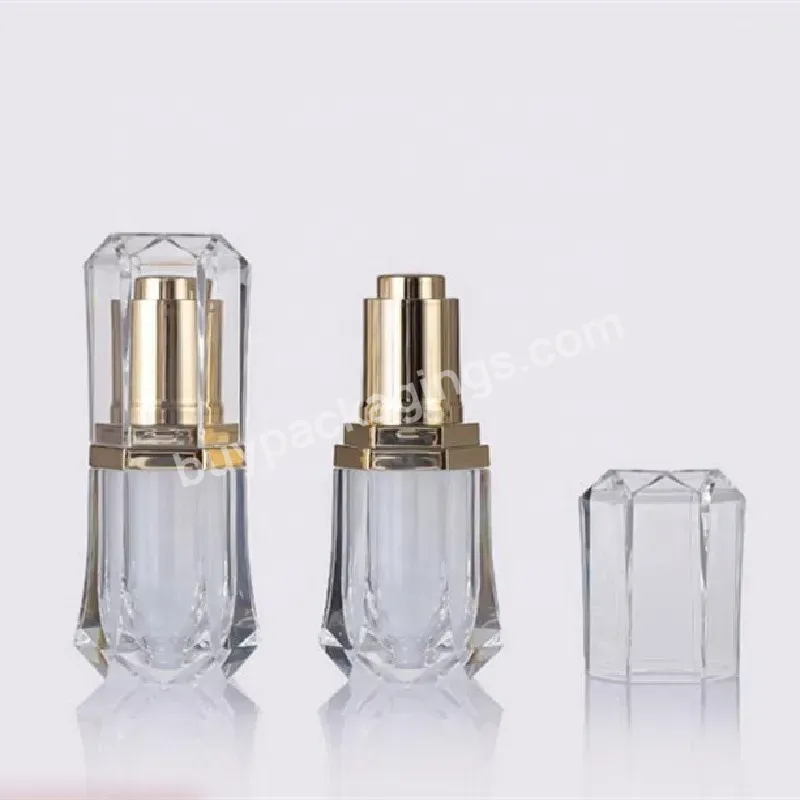 Oem Custom High Grade Cosmetic Packaging 10ml Thick Wall Acrylic Serum Eye Face Cream Essential Oil Dropper Pump Bottle