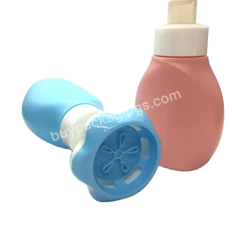 Oem Custom Hot Sale Baby Hand Body Soap Dispenser Bottle 250ml Hdpe Foam Bottle With Flower Shape Pump