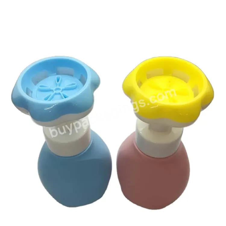 Oem Custom Hot Sale Baby Hand Body Soap Dispenser Bottle 250ml Hdpe Foam Bottle With Flower Shape Pump
