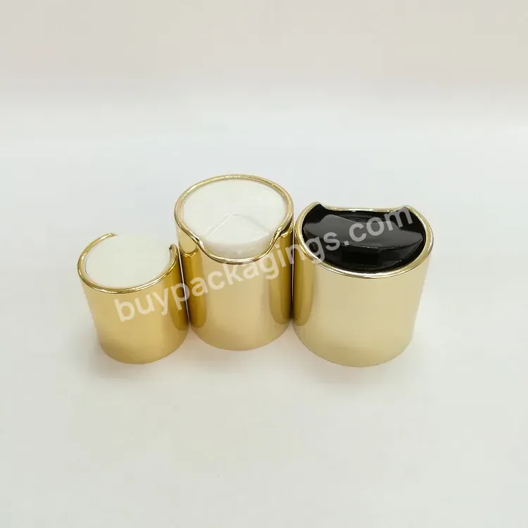 Oem Custom Hot Sale Plastic And Aluminum Disc Screw Cap Metal Gold Color 24/410 / Disc Top Srcrew Bottles Caps Lids Manufacturer/wholesale