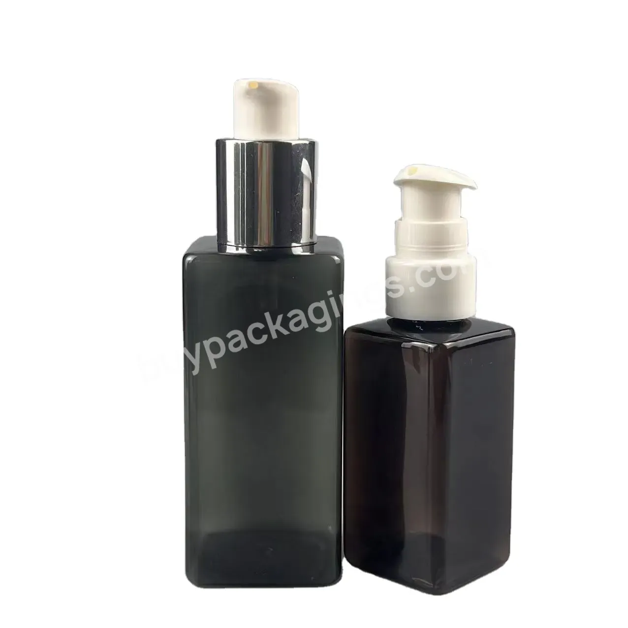 Oem Custom Hot Selling Empty 120ml 240ml Pet Plastic Bottle Square Bottle Luxury Cosmetic Bottle Manufacturer/wholesale