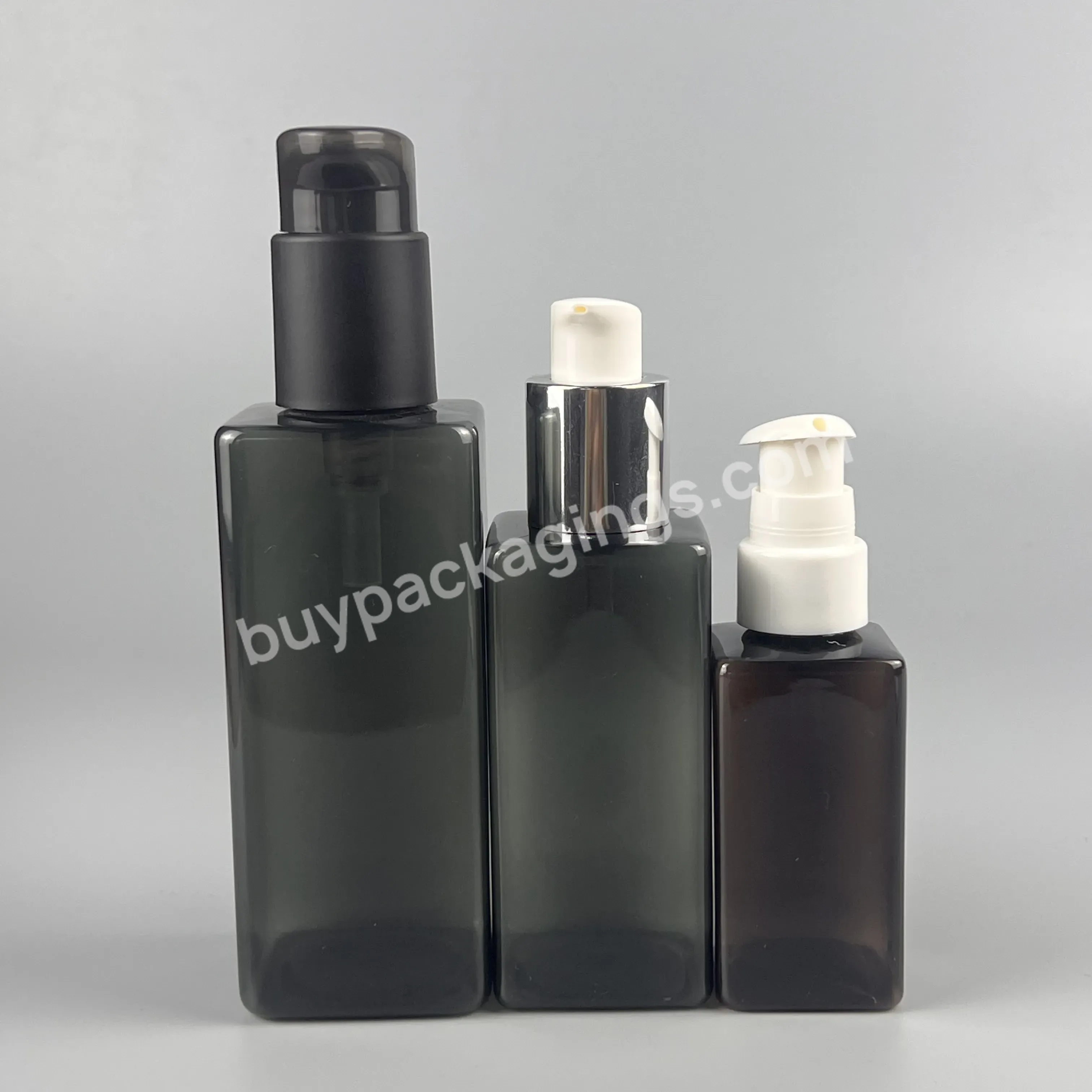 Oem Custom Hot Selling Empty 120ml 240ml Pet Plastic Bottle Square Bottle Luxury Cosmetic Bottle Manufacturer/wholesale