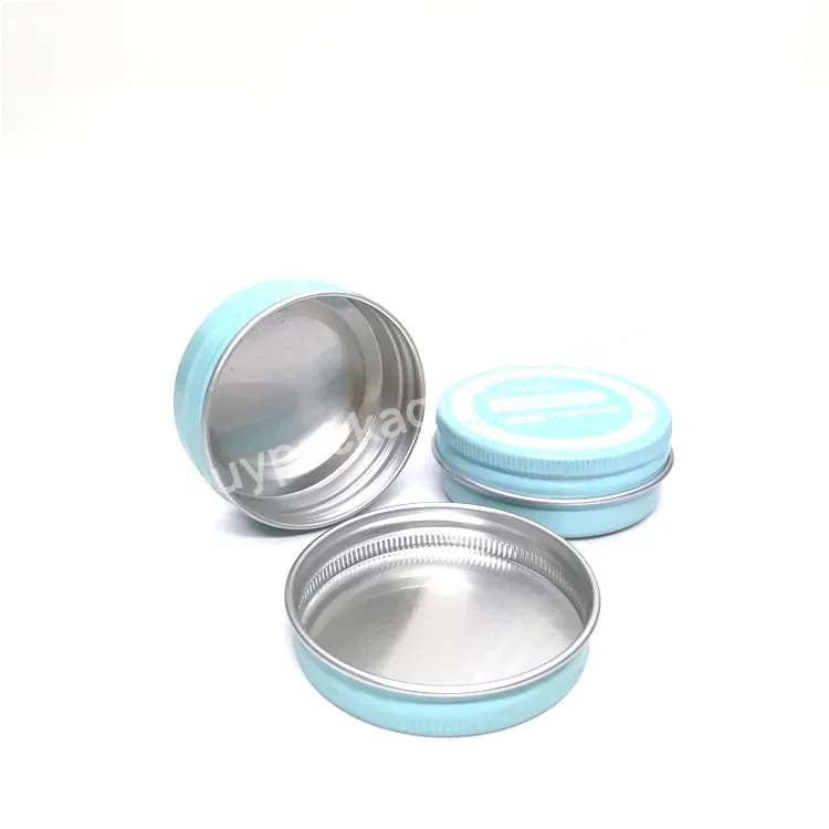 Oem Custom Logo Cosmetics Jar Nice-can Mini Blue Metal Tin Aluminum Lip Balm Container 5g 10g 15g 20g 30g