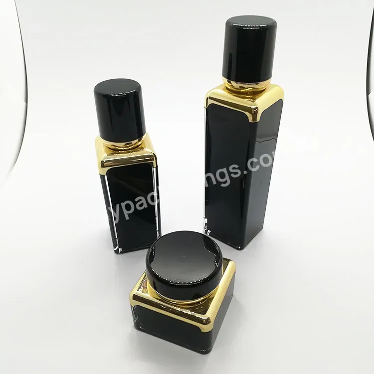 Oem Custom Logo Empty Shiny Black Acrylic Cream Cosmetic Jar 50g/ Face Cream Cosmetic Luxury Bottles Containers Manufacturer/wholesale