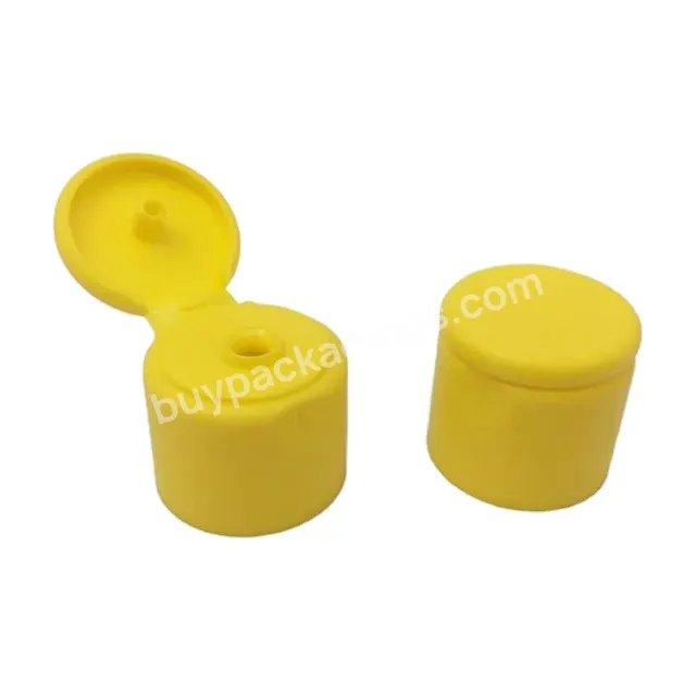 Oem Custom Logo Fast Delivery Matte Finish Flip Cap Matt Yellow Flip Cap Round Baby Shower Lid 20mm 24mm