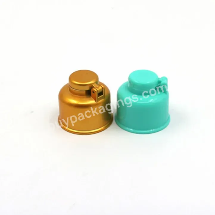 Oem Custom Logo Manufacturer 24/410 Shiny Gold Green Cap Flip Top Caps Lid Plastic Bottle Cap With High Quality For Pet Bottle Manufacturer/wholesale