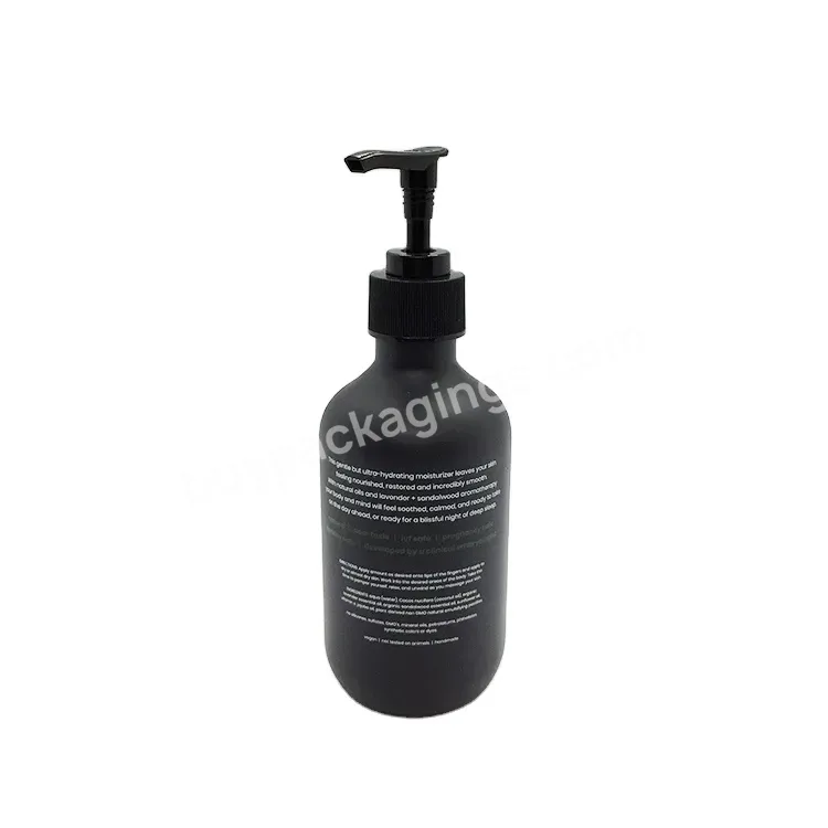 Oem Custom Logo Matt Black Hand Made Shampoo Packaging Bottle With Lotion Pump