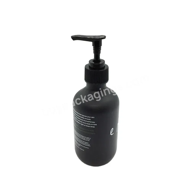 Oem Custom Logo Matt Black Hand Made Shampoo Packaging Bottle With Lotion Pump