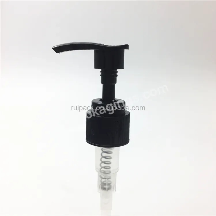 Oem Custom Logo Plastic Black Ribbed Lotion Dispenser Pump 2cc 24/410