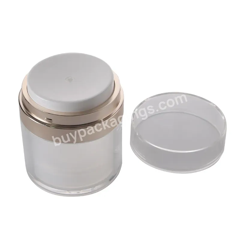 Oem Custom Luxury Acrylic Airless Cream Jar 15g 30g 50g Press Vacuum Bottle For Cosmetic Skin Face Cream