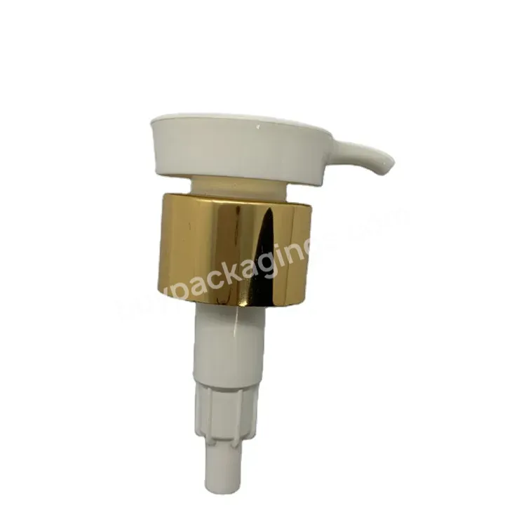 Oem Custom Manufacture 24mm 28mm Big Round Head Lotion Pump Golden Aluminum Dispenser Pump Cosmetic Cream Pump Manufacturer/wholesale