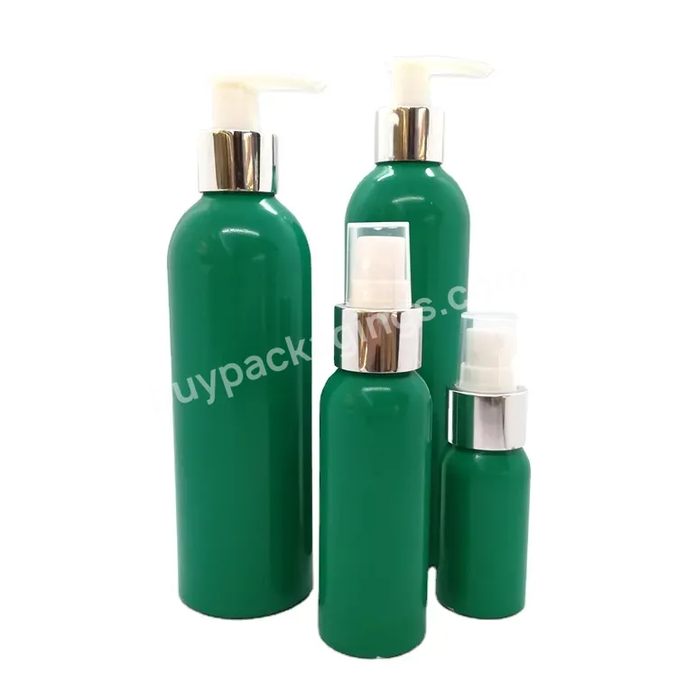 Oem Custom Manufacturer Empty Green Round Shape Aluminum Cosmetic Bottle Perfume Spray Bottle 30ml 50ml 100ml 200ml