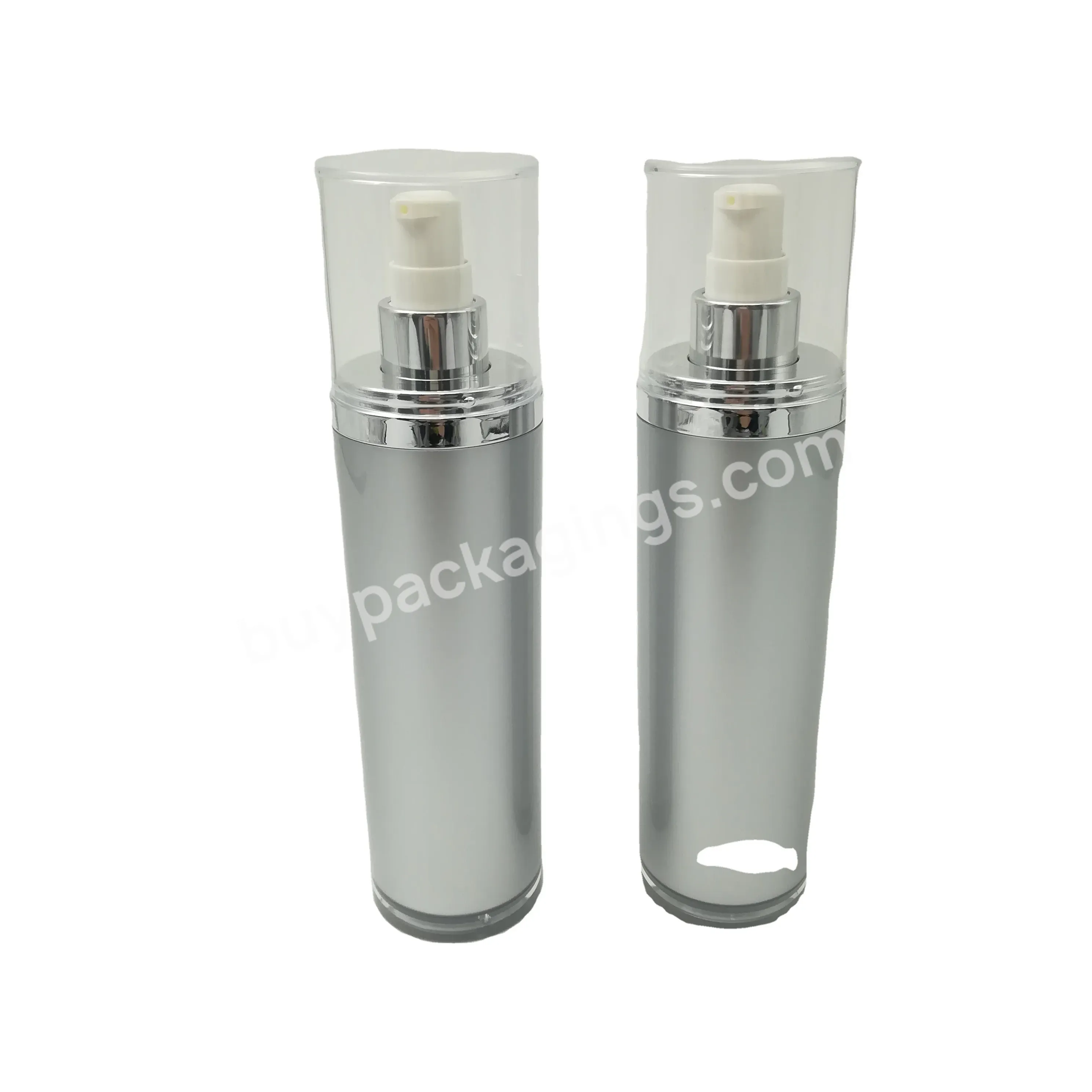 Oem Custom Matt Silver Acrylic Cream Dispenser Pump Bottle 15ml-120ml High Quality