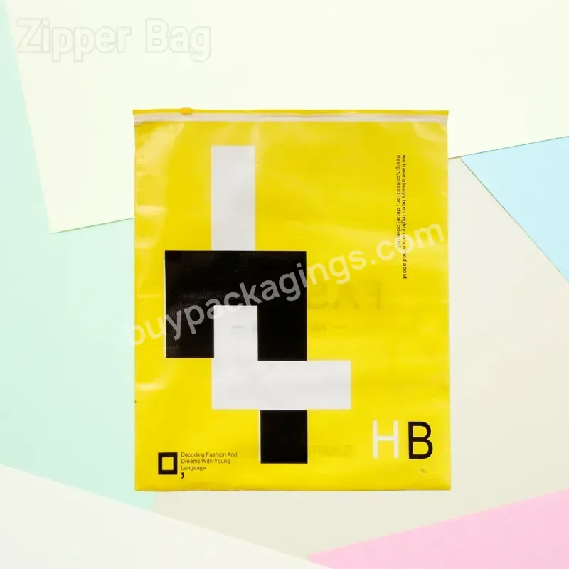 Oem Custom Matte Biodegradable Zipper Bag T-shirt Swimwear Packaging With Logo Zipper Lock Clothing Bag