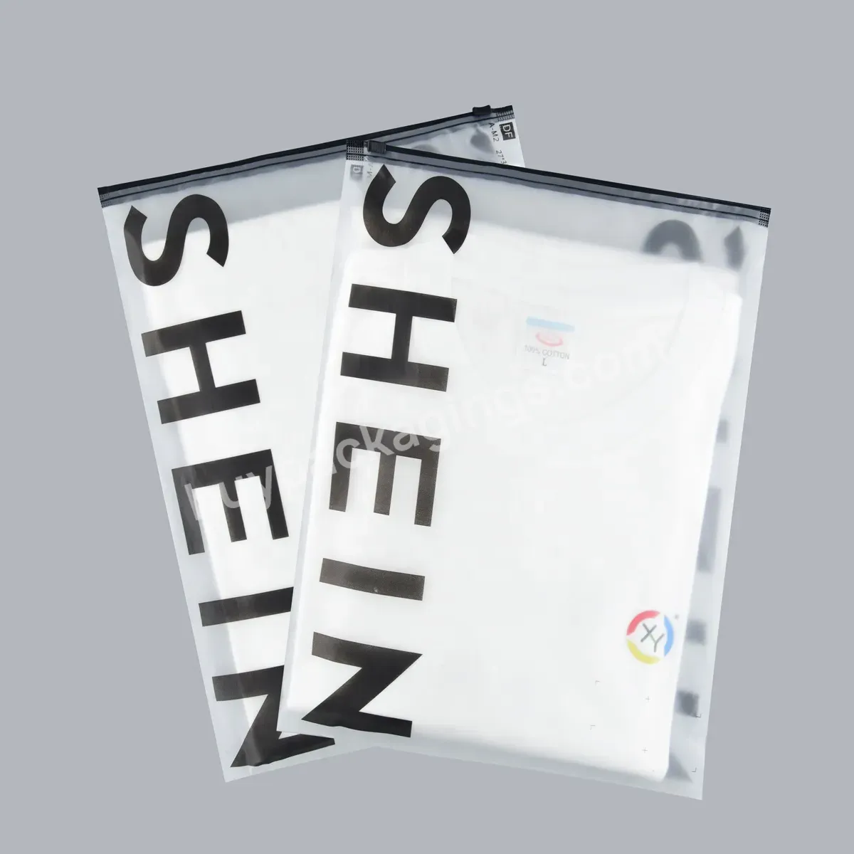 Oem Custom Matte/frosted Biodegradable Zipper Bags,T Shirt Swimwear Packing Zip Lock Clothing Bags With Logo