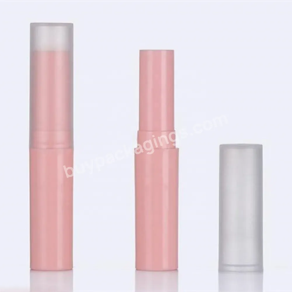 Oem Custom Mini 2.5g Slim Shape Lip Balm Stick Tube With Half Transparent Cover