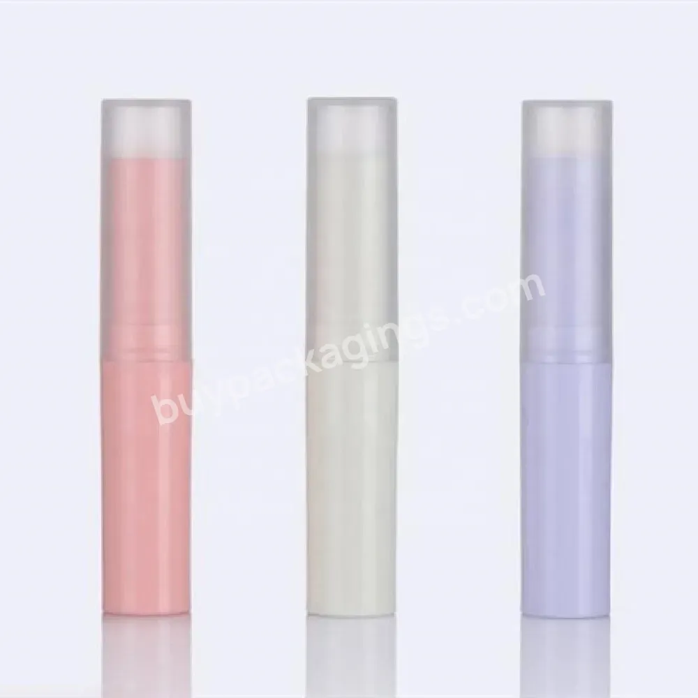 Oem Custom Mini 2.5g Slim Shape Lip Balm Stick Tube With Half Transparent Cover